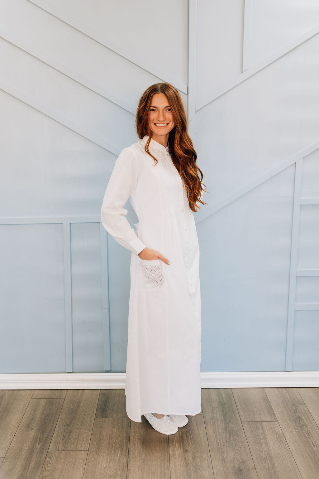White Circle LDS Temple Dress – Dressed in White
