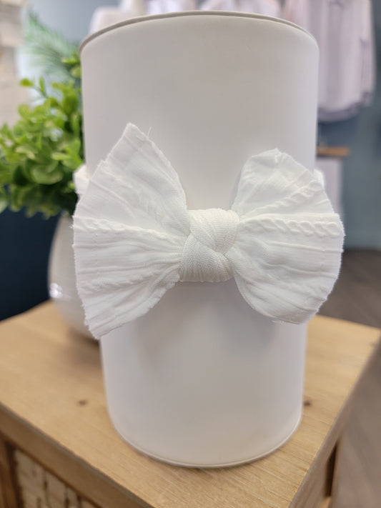 Cable Knit Bow Headband