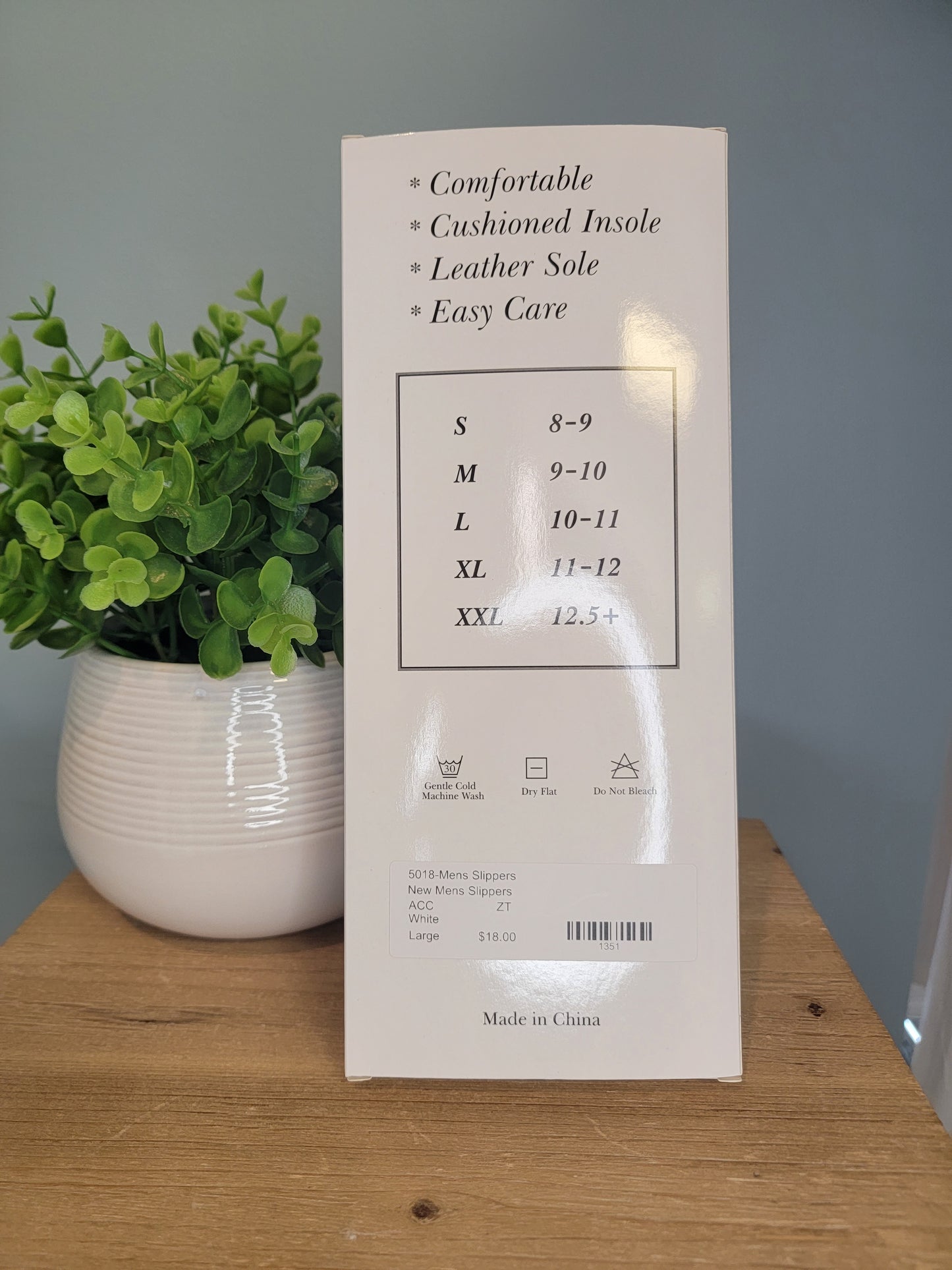 Men's White Temple Slippers