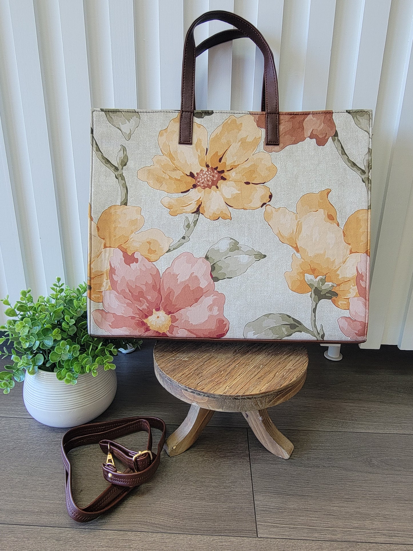 Cream Floral Bag