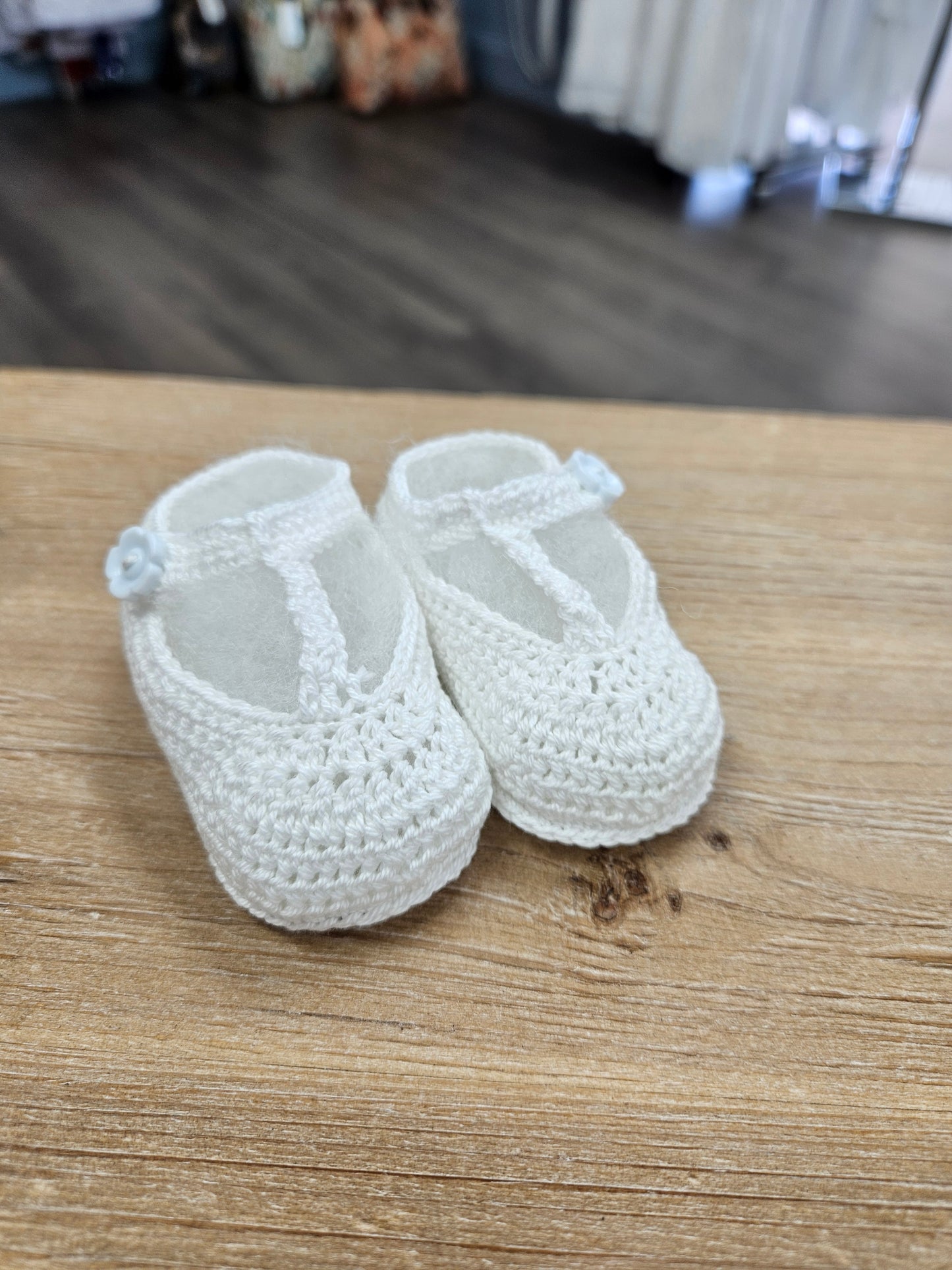 Crochet Flower Button Bootie