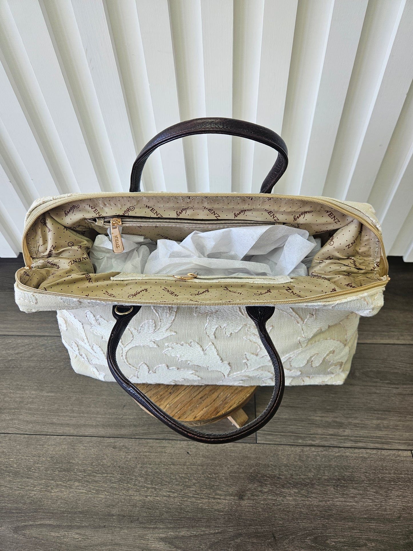 Beige Textured Bag