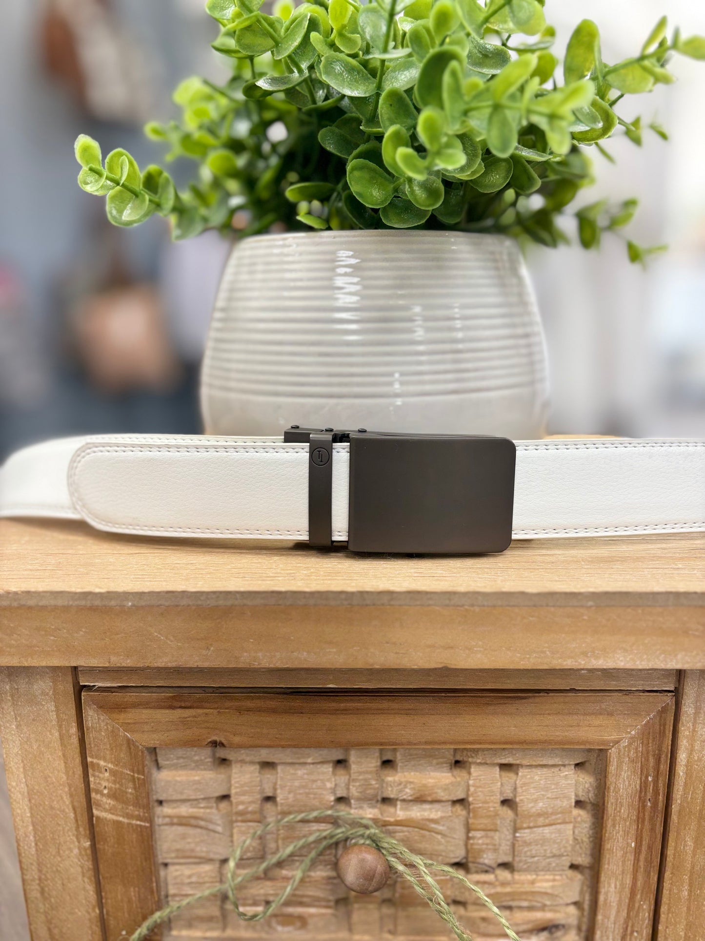 Ratchet belt-Gunmetal Solid Buckle