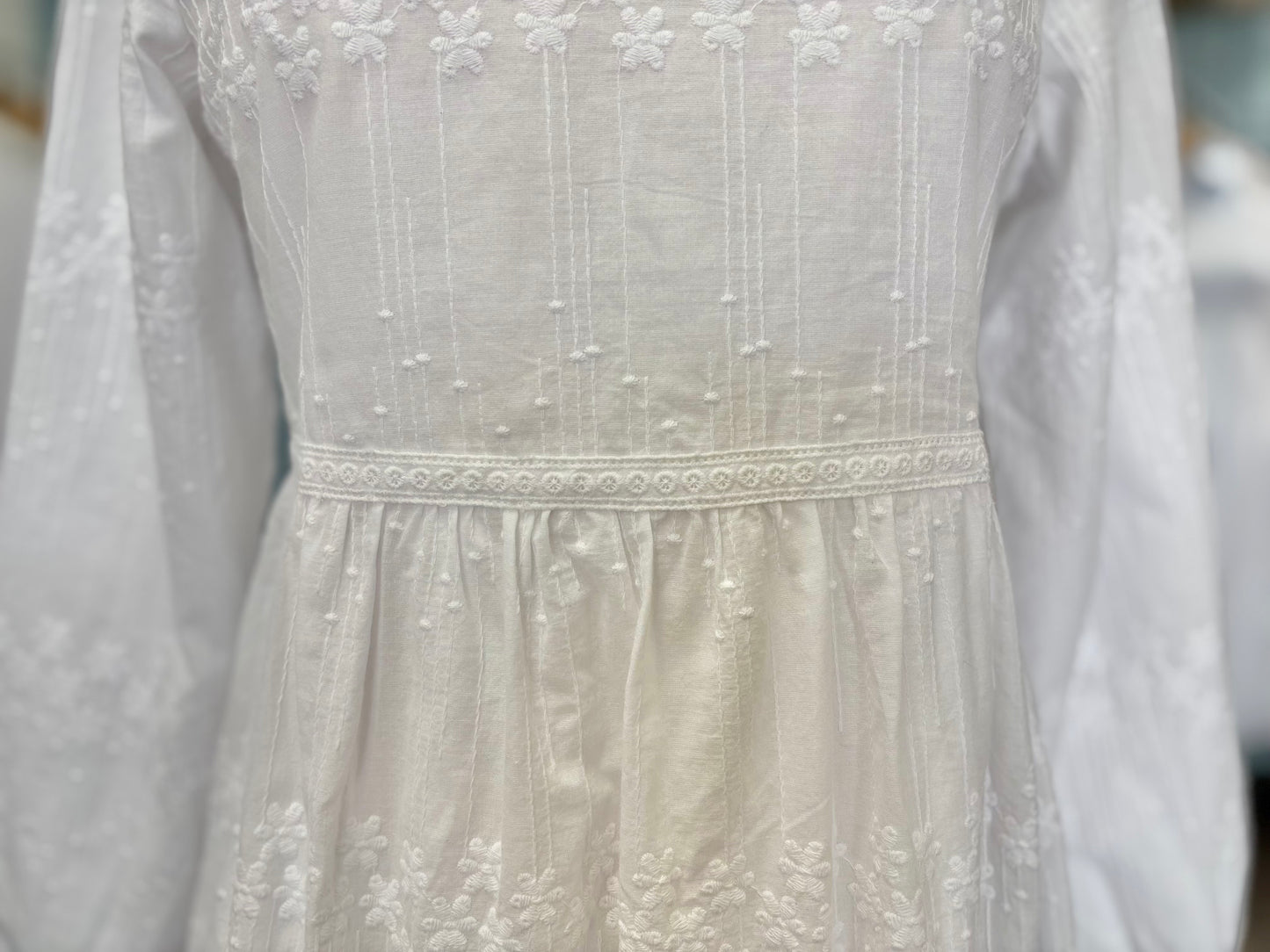 Close up of eyelet detail on waistline.