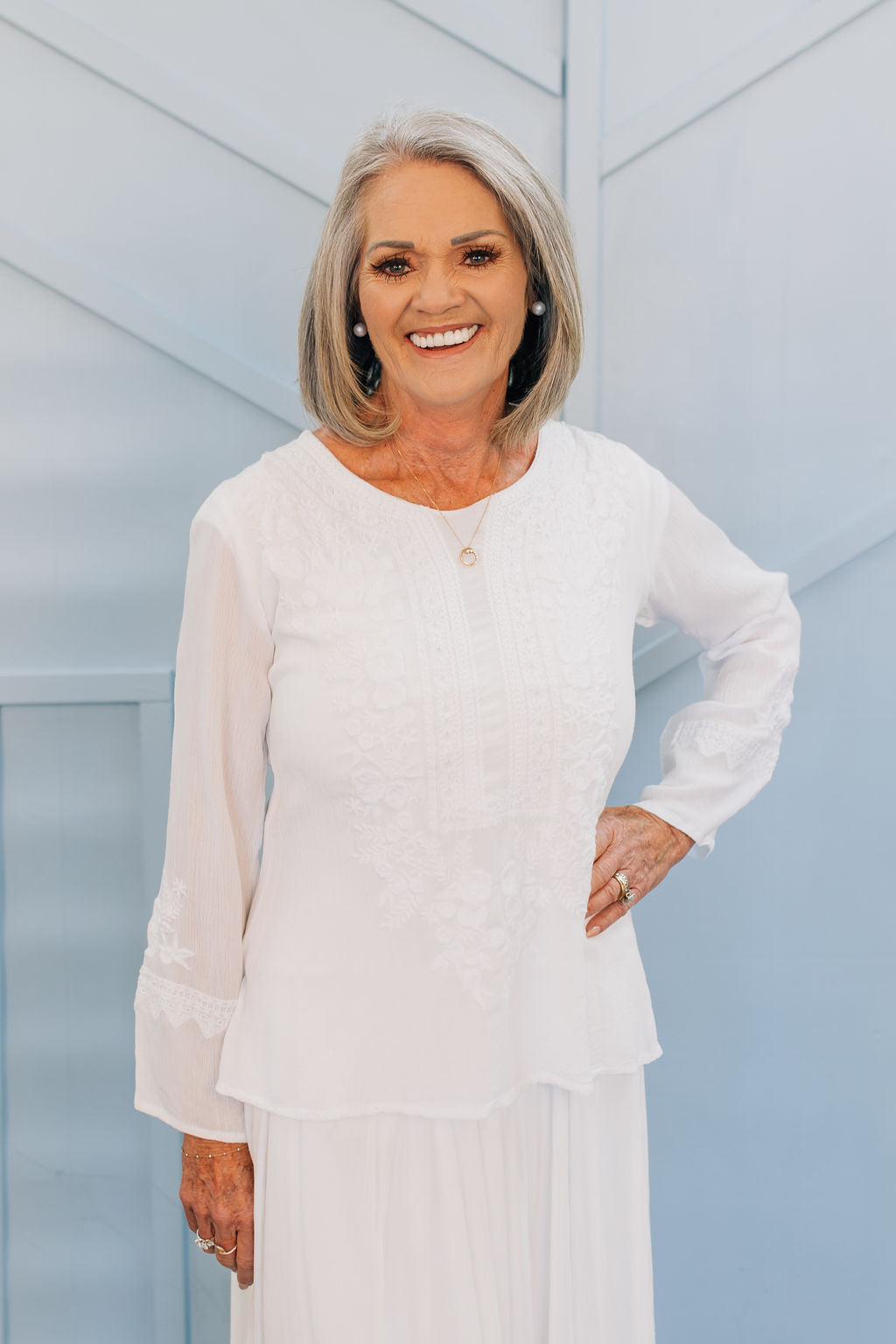 Embroidered Top-Available in Small