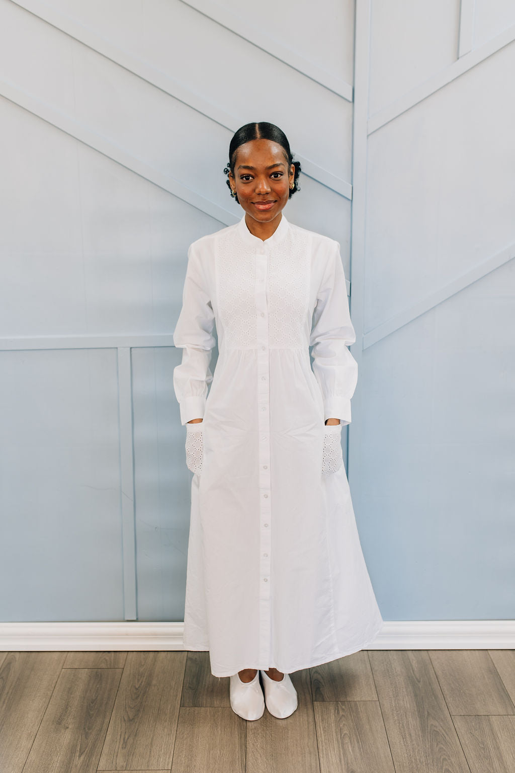 White Circle Dress-PETITE