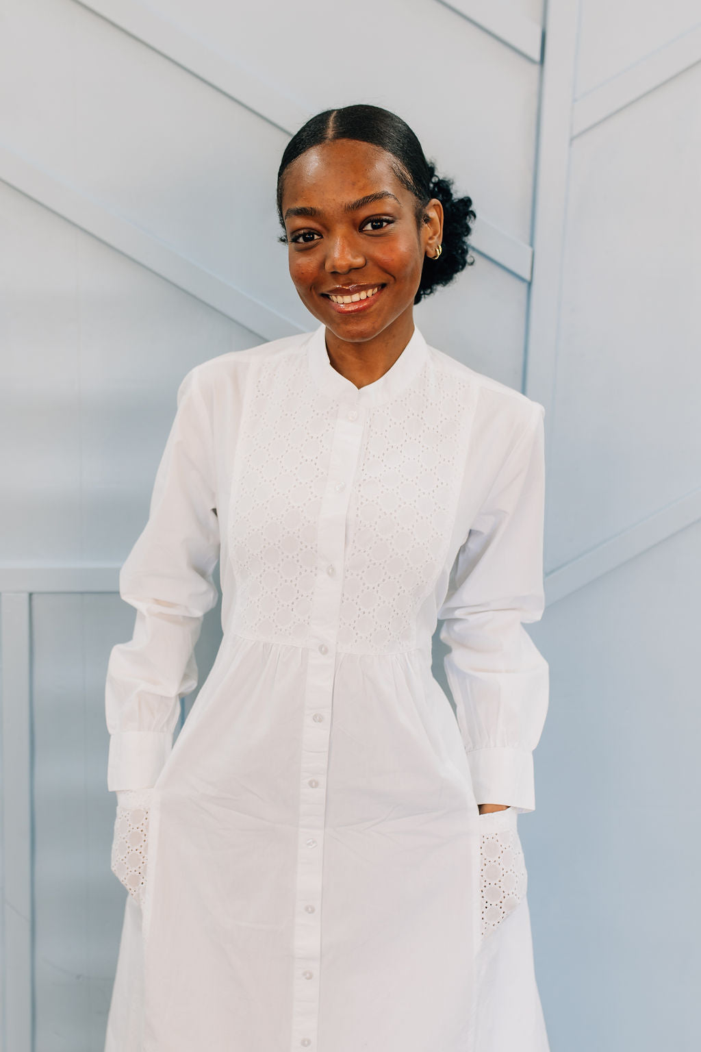 White Circle Dress-PETITE