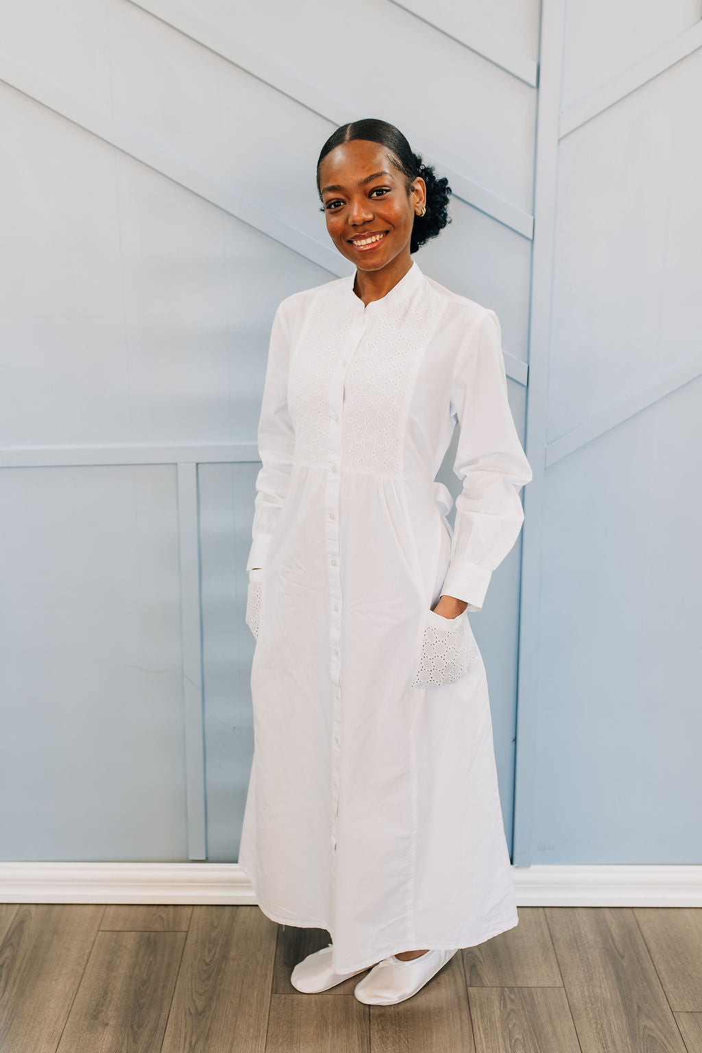 White Circle Dress-PETITE