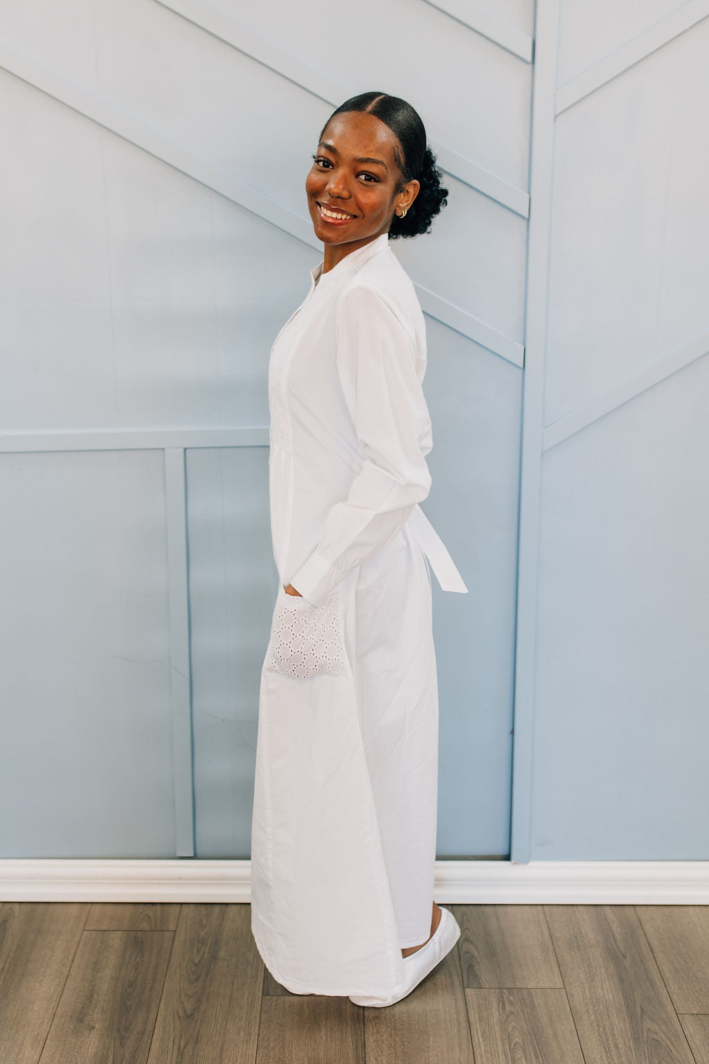 White Circle Dress-PETITE