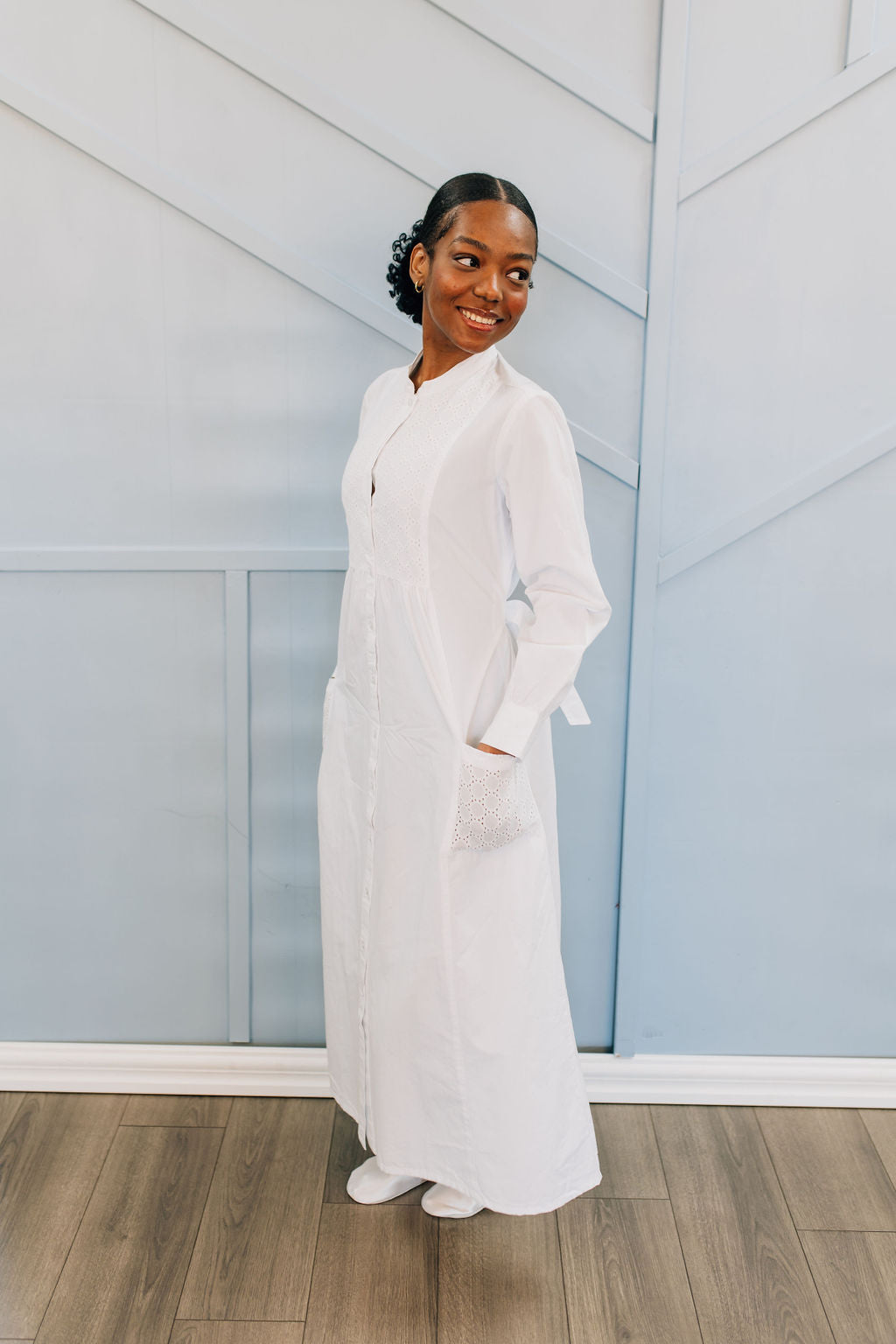 White Circle Dress-PETITE