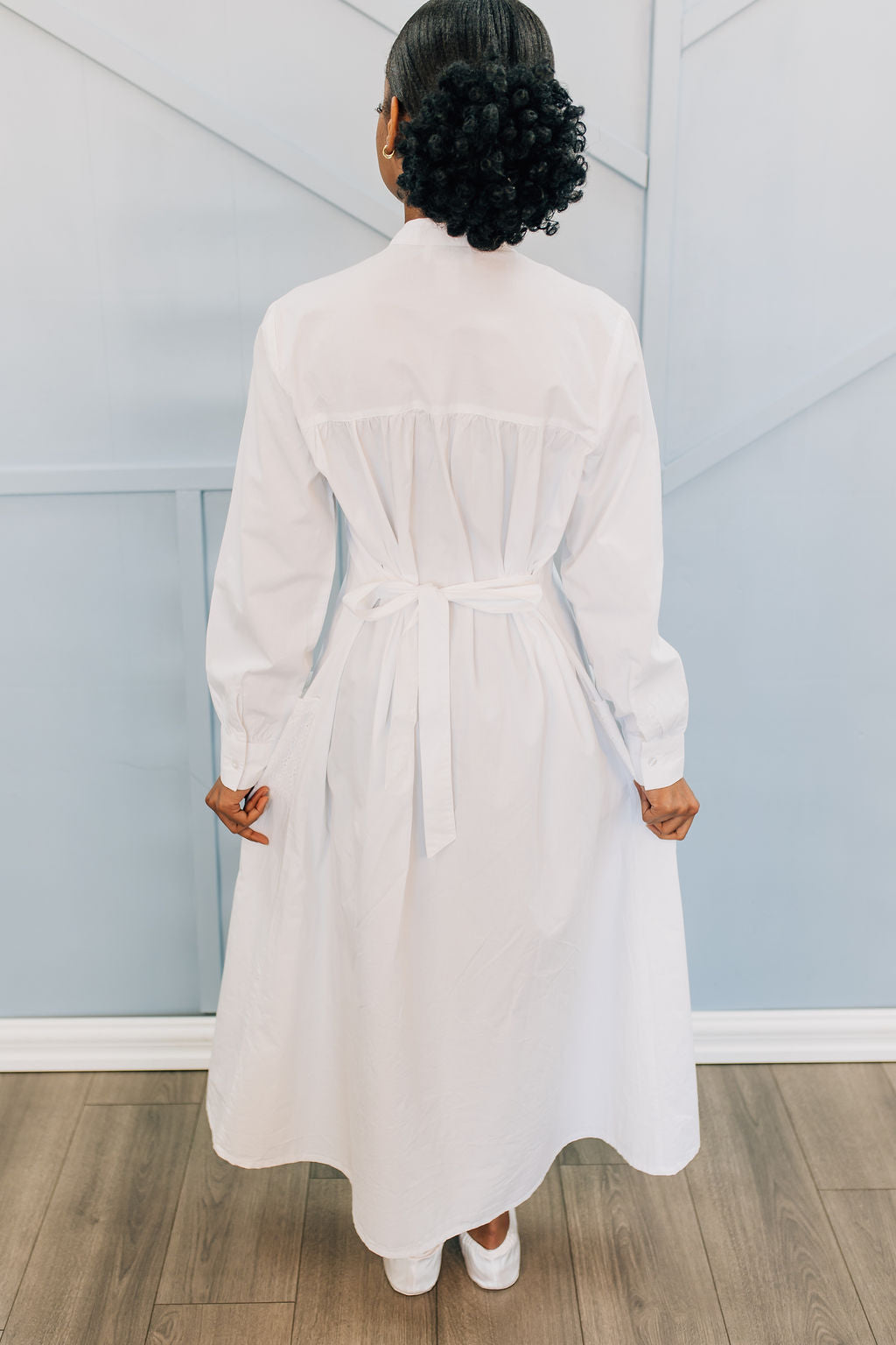 White Circle Dress-PETITE