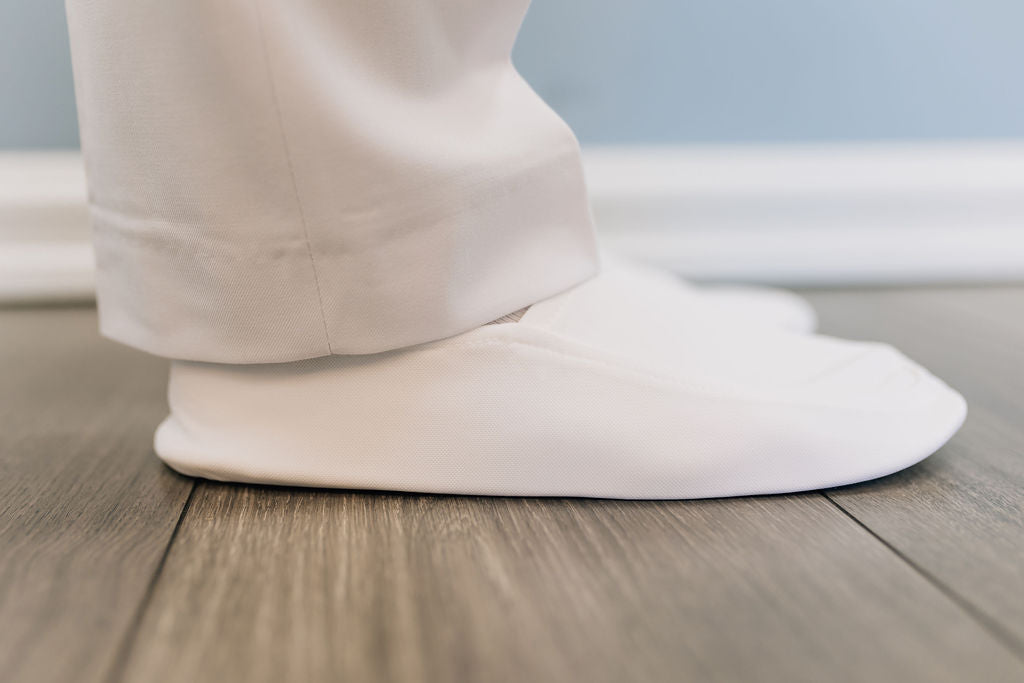 Men's White Temple Slippers