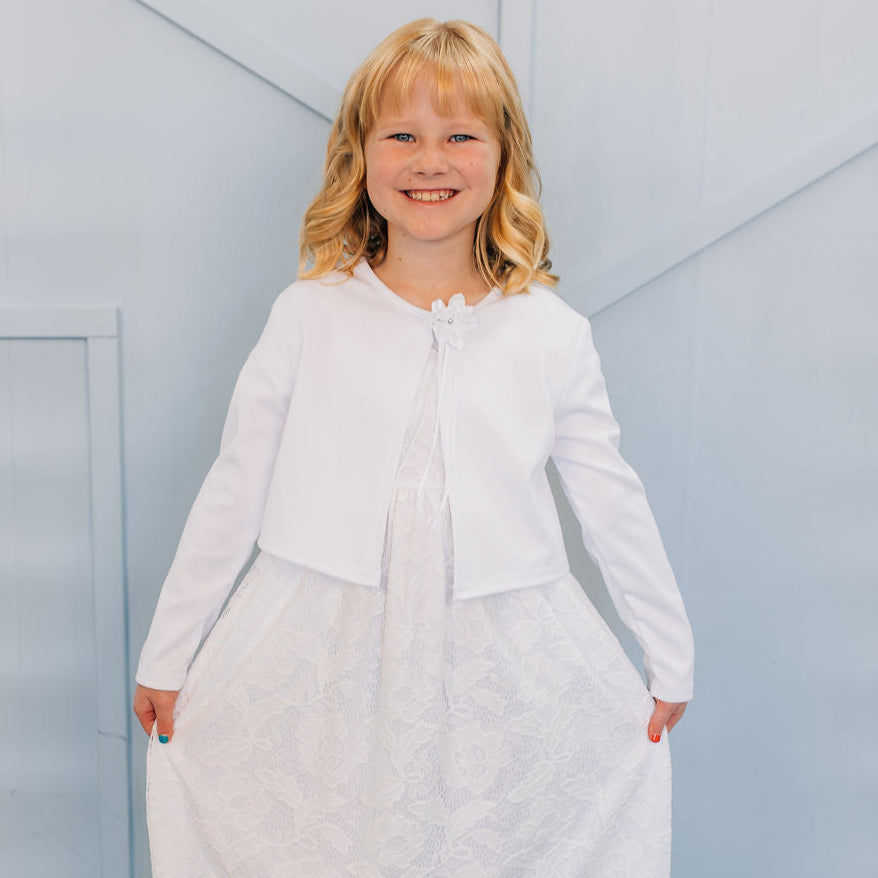 Girls White Cardigan