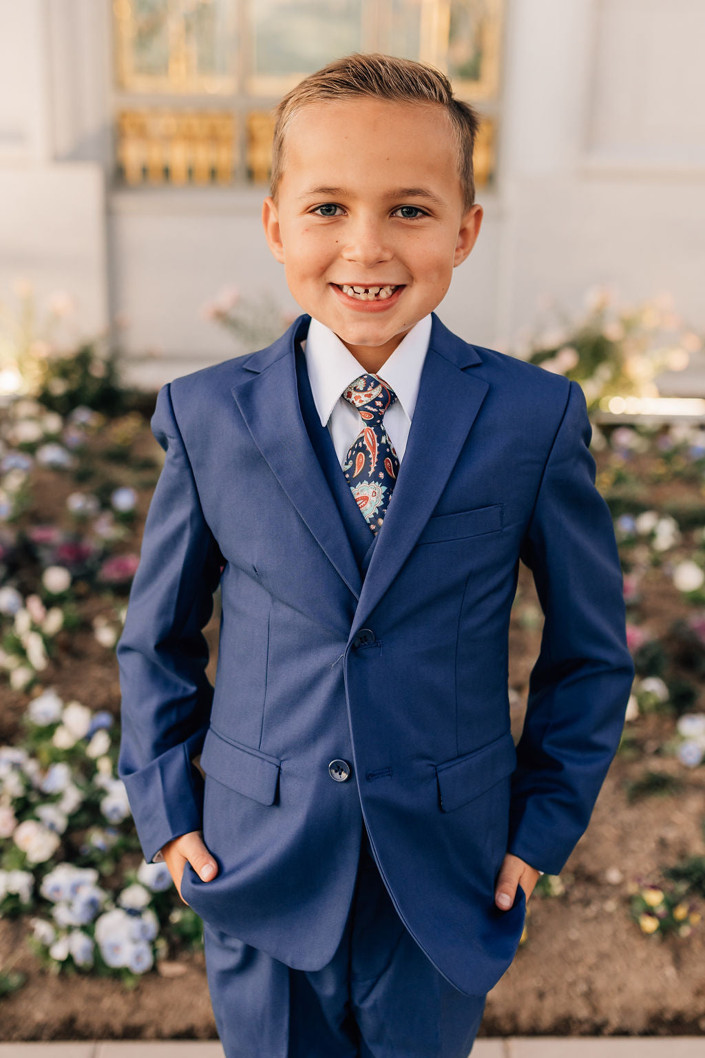 Boys 5-Piece Suit-Cobalt