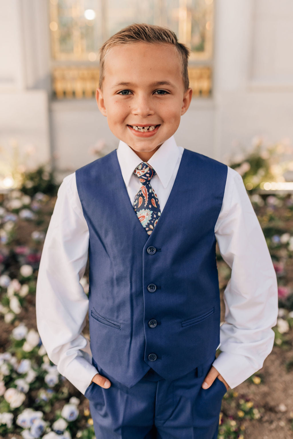 Boys 5-Piece Suit-Cobalt