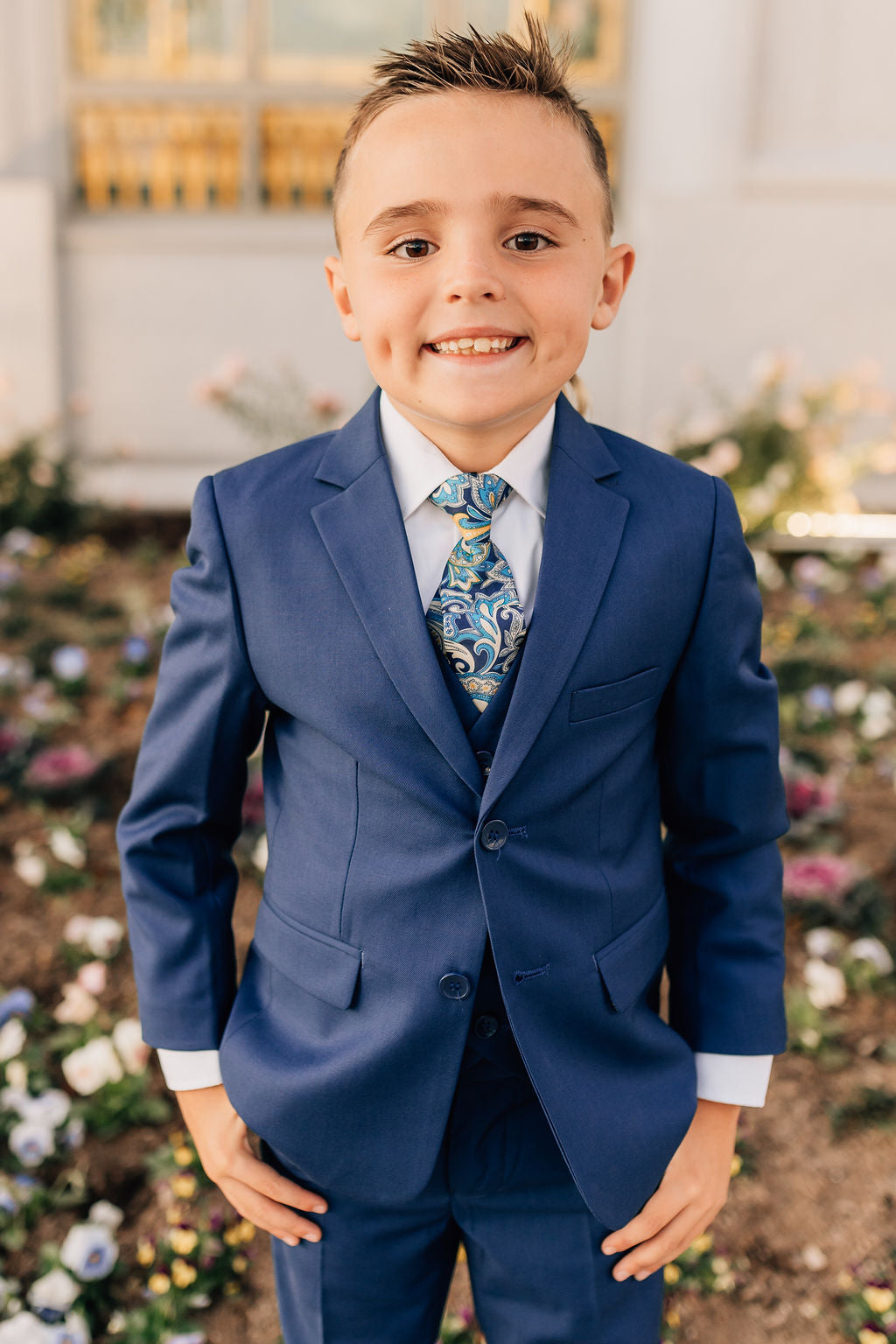 boy in blue suit