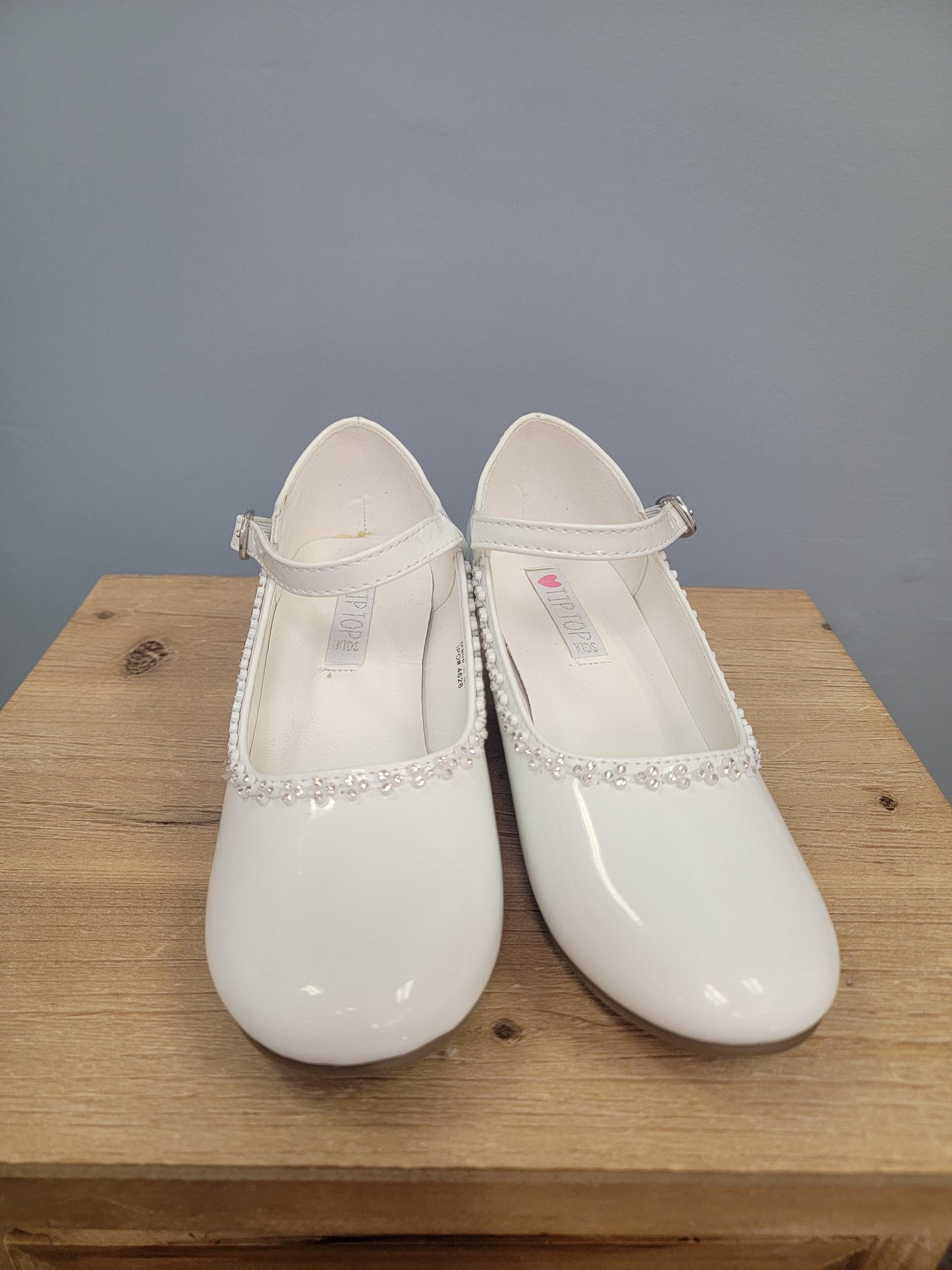 white heels for girls with strap and decorative beading