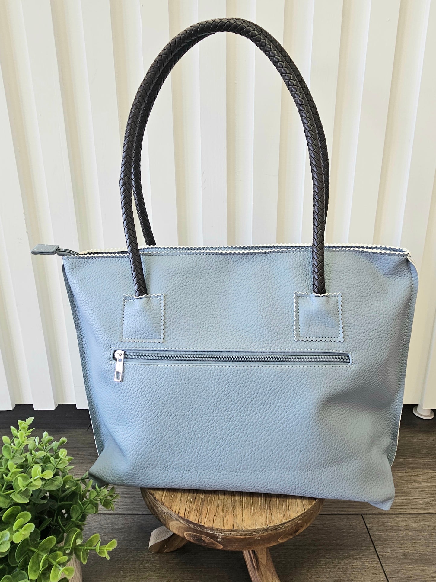 Flower Tote-Blue