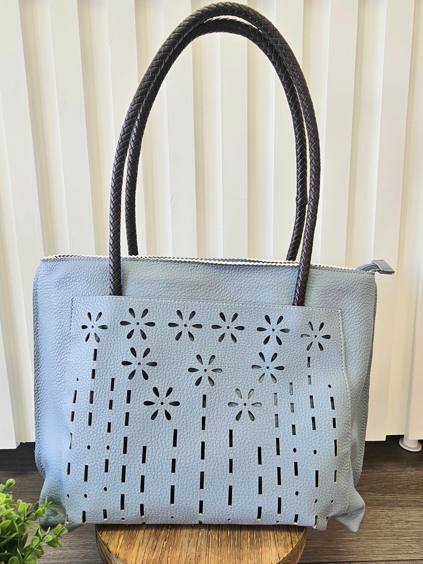 Flower Tote-Blue