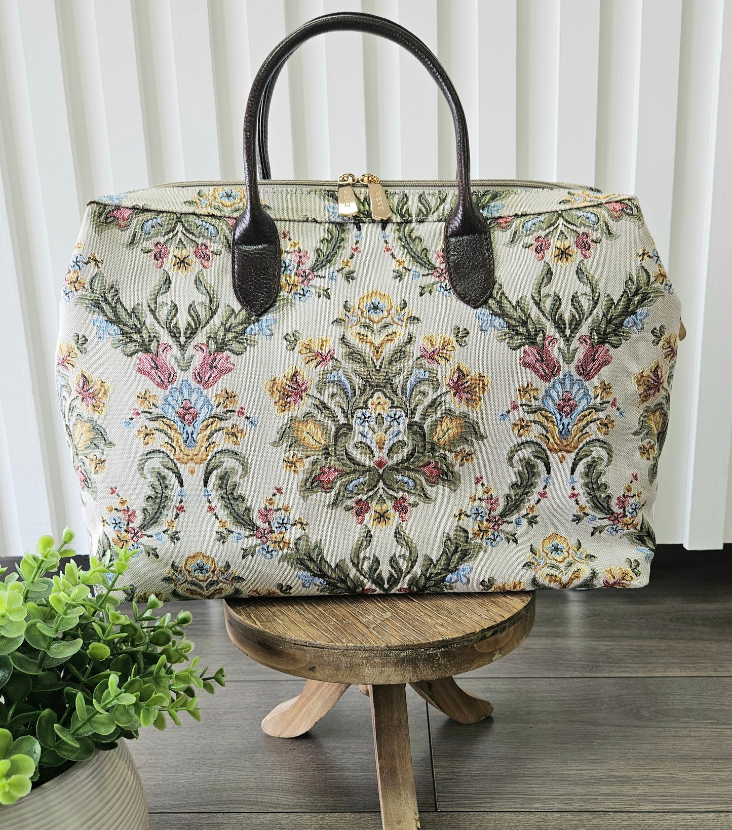 Floral Damask Print Bag