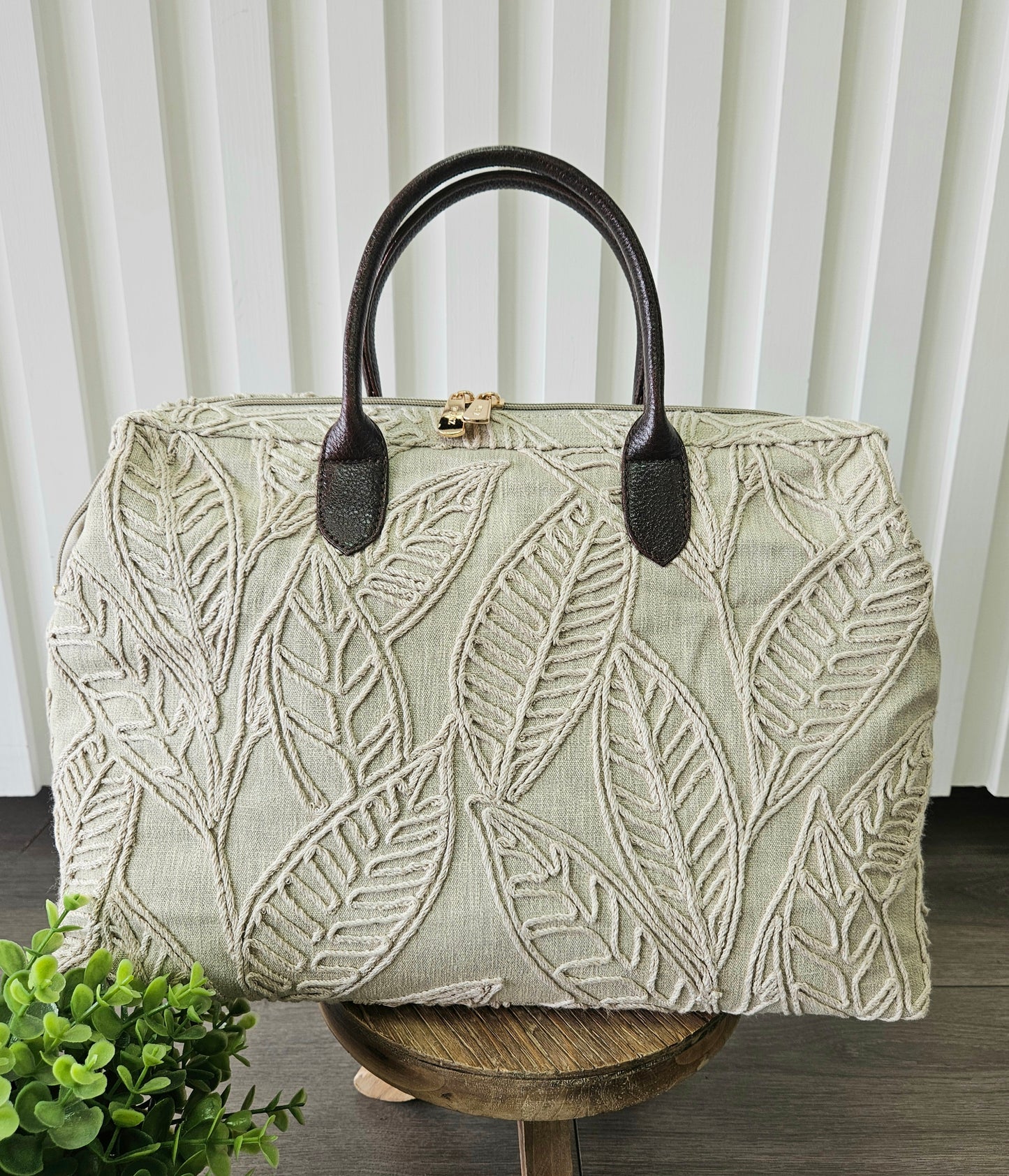Beige Textured Bag