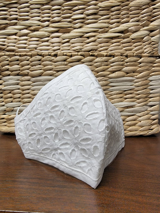 White flower face mask