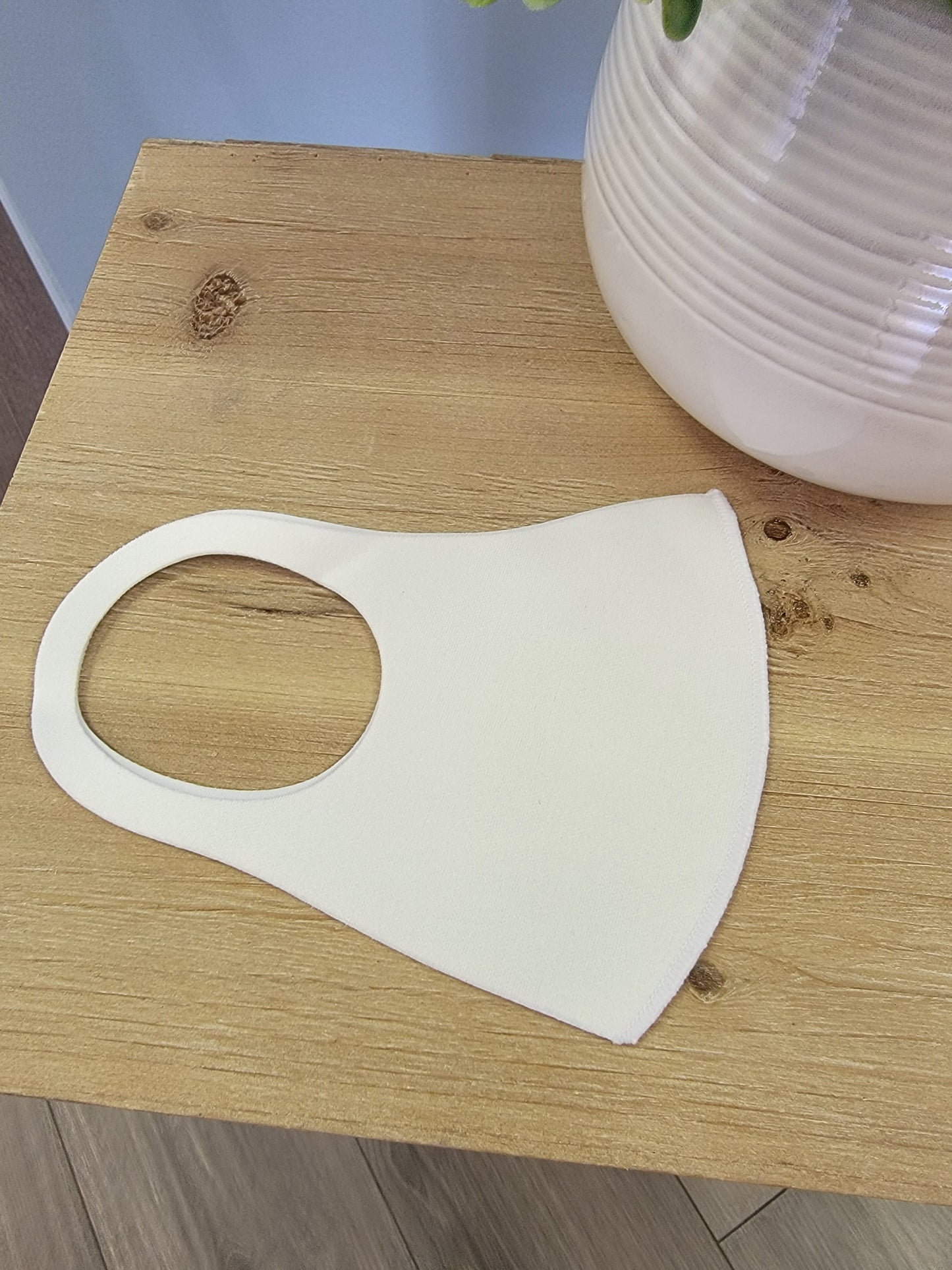 White plain face mask