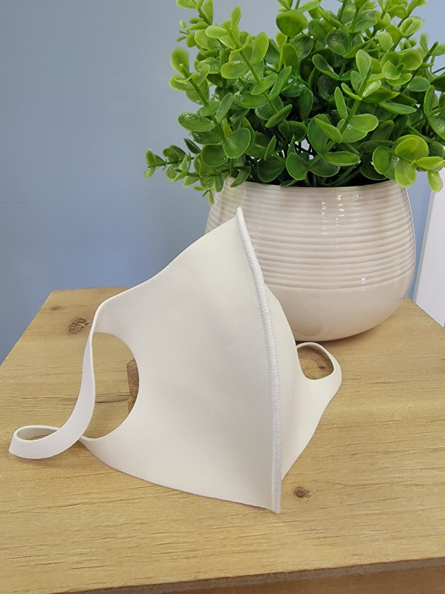 White plain face mask