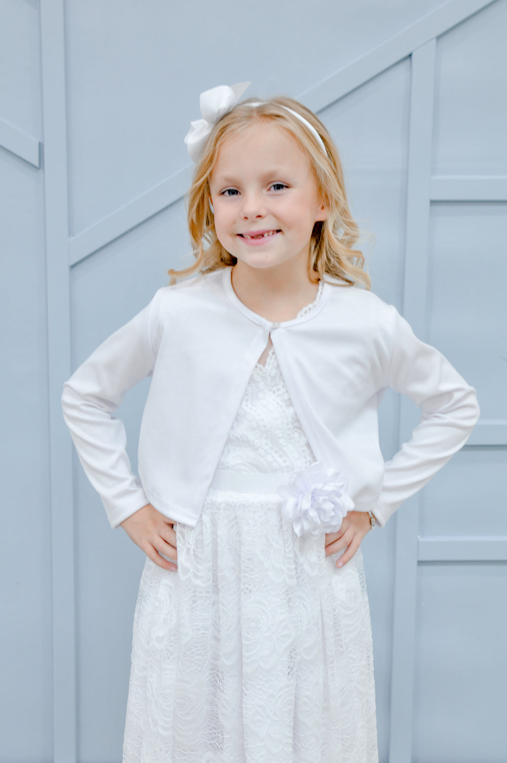 Girls White Cardigan